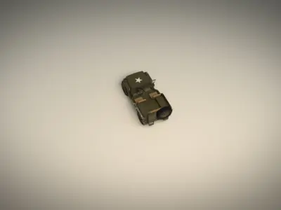 Low Poly Military Jeep 01 Low-poly 3D model