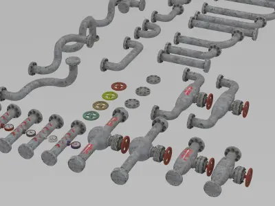 industrial piping 3D model
