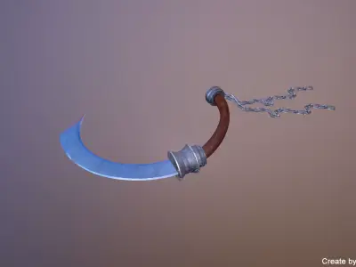 Sword hanging from chain 3D model