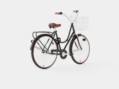 Black Bicycle Low-poly 3D model