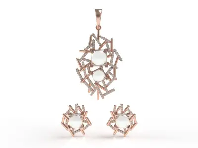 Diamond Pendant Set 14 3D print model