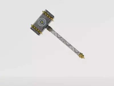 Warhammer hammer Low-poly 3D model purchase