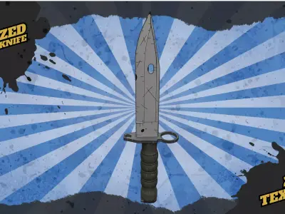 Stylized Knife Low-poly 3D model buy