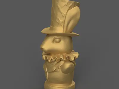 Vintage Bunny Bust Statue 3D STL File for Home Decor 3D print model
