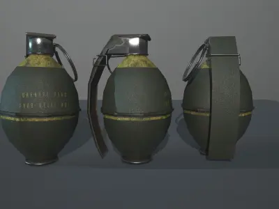 Lowpoly Grenade three grenades Low-poly 3D model