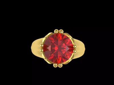 Garnet Round Ring 3D print model