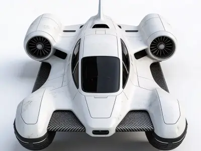Realistic Sci-Fi Hover Jet 3D Model Low-poly 3D model