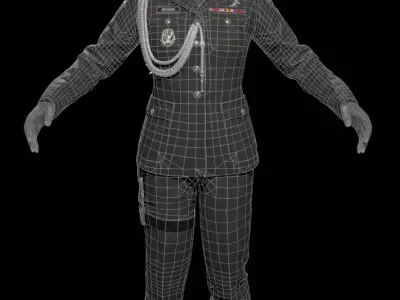 military officer navy united states 3D model Low-poly 3D model