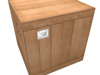 wooden box lowpoly Low-poly 3D model