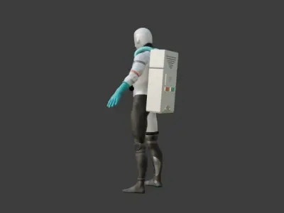 Futuristic Astronaut Model - Spacesuit 3D model