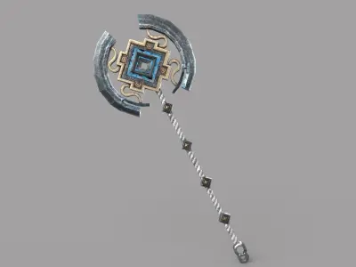 battle axe Low-poly 3D model 47