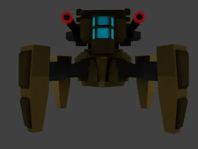 Quad Leg Mechanical Robot Free low-poly 3D model