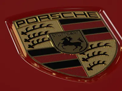 Porsche Hood Badge Free 3D model