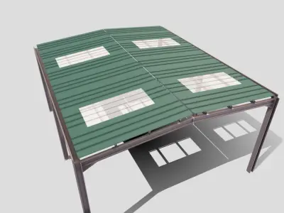 Warehouse Construction Low-poly 3D model purchase