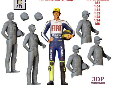 Valentino Rossi Italian race driver 3D print model
