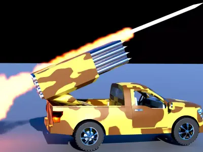 Katyusha Rocket Launcher - Game Ready Low-poly 3D model