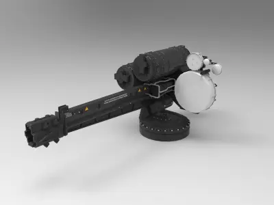 turret 3 futuristic weapon 3D model