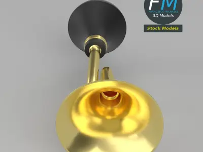 Brass vehicle horn 3D model