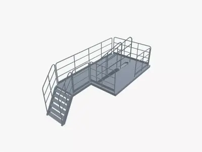Industrial staircase platform 3D model