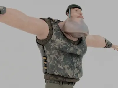 Mega Egyptian Soldier  Low-poly 3D model
