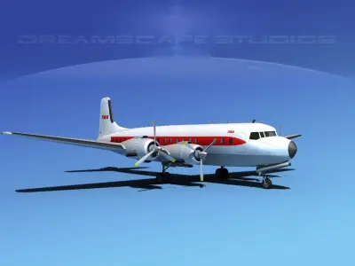 Douglas DC-7B Trans World Airlines 3D model