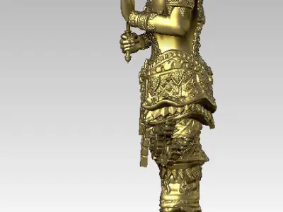 SiamLegend-SiamTawarThiraj gold statue of thai god Texture