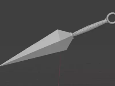 Kunai ninja weapon Low-poly 3D model
