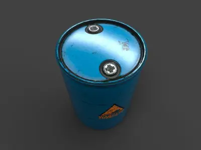 Drum Barrel Low-poly 3D model
