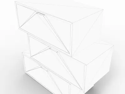 Cabinet drawer chest of drawers Low-poly 3D model