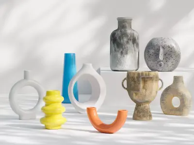 Vase boho style Collection for aesthetic household scene Free 3D model