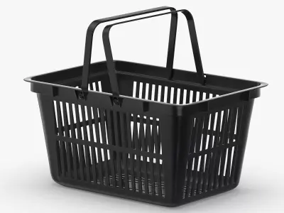 Plastic Shopping Crate 02 Black 3D model