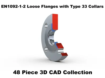 EN1092-1-2 Loose Flanges with Type 33 Collars 3D model