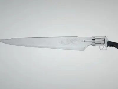 Gunblade final fantasy vii sword Low-poly 3D model