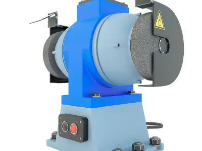 Industrial machine tool - Grinder machine blue 3D model