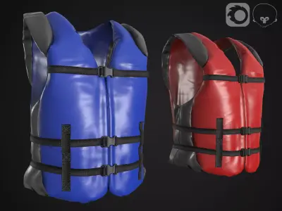 Life Jacket Low-poly 3D model