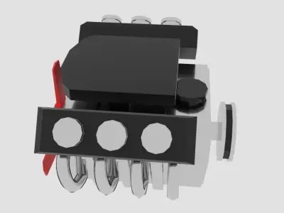 Simplengine device with cross Free low-poly 3D model