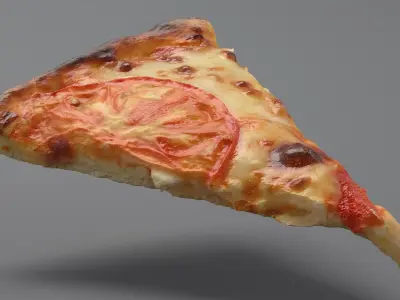 Realistic Pizza Piece 1 3D model