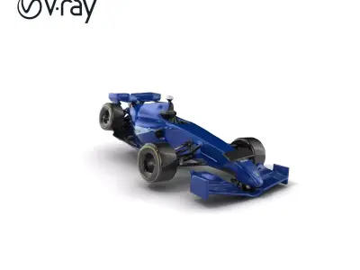Formula  Midnight Blue Racecar model pack Low-poly 3D model