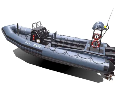 Inflatable Patrol Boat PBR Low-poly PBR Low-poly 3D model