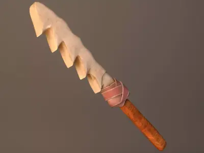 weapon wooden sword Low-poly 3D model