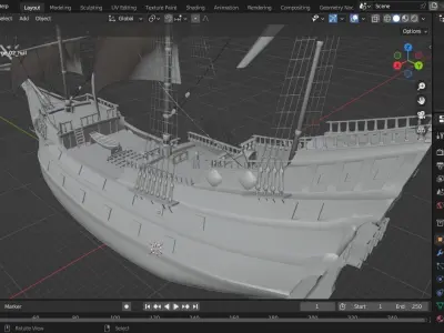 Mid Poly Shipe 3D model