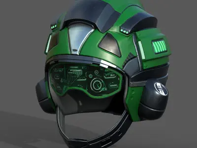 Helmet pilot scifi fantasy armor military combat soldier armor  Low-poly 3D model