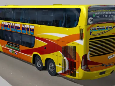 Marcopolo Paradiso 1800DD bus CRUCERODELNORTE Low-poly 3D model
