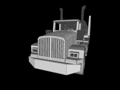 Wooden Toy Logging Truck Semi Trailer 3D model