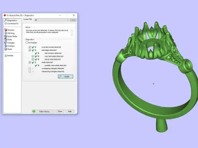 Vintage Ring Citrine and Diamond Ring 3D print model
