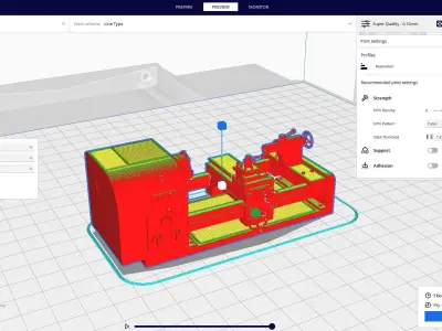 Industrial Lathe Machine 3D print model