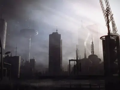Cyberpunk City Sci Fi Buildings Kitbash VOL02 Free 3D model