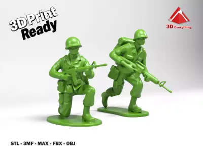 Plastic soldiers figures 3D print model