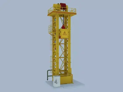 Tower-type pumping unit   Tower oil pumping unit Tower pump jack 3D model