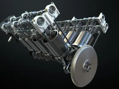 V8 Engine Working Animated 3D model purchase